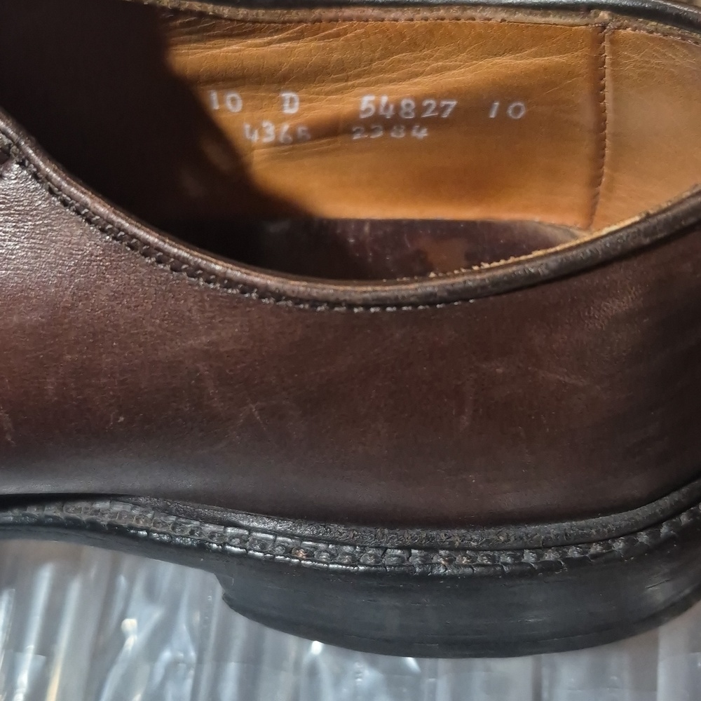 Allen Edmonds Men's Dark Brown Leather Derby Oxfords - Picture 14 of 14